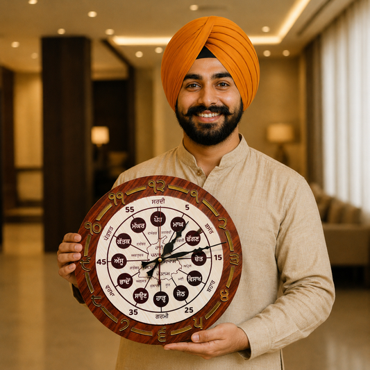 Punjab Desi Months Wooden Clock for Home & Office