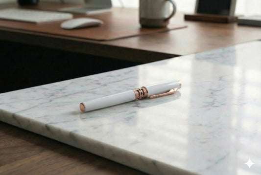 Classic White & Gold Signature Writing Pen