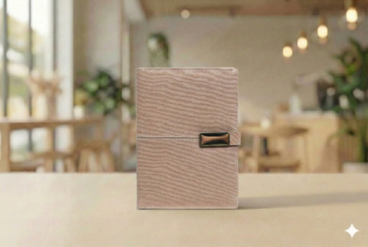 Elegant Textured Leather Diary with Metal Lock